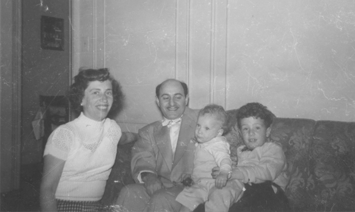 Baby Terry with her parents and brother